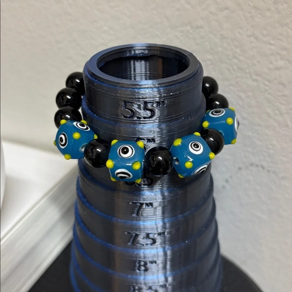 Multi Color Glass Bead Bracelet Link Art